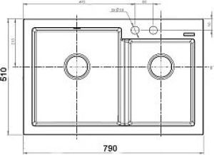 Zlewozmywak Pyramis Zlewozmywak DIPLOS - 79 x 51 cm (070006601) 2
