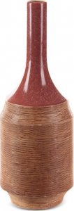 Eurofirany Nowoczesny wazon ceramiczny ELDA 16X16X48 jasnobrązowy 1