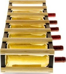 Wamar-Sosenka Regał na wino Stojak na 6 Butelek Szklanych/ PET RW-8/ 6x1 Surowy Naturalny Metal + Drewno RW-8-6x1-6 1