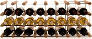 Wamar-Sosenka Regał na wino Stojak na 24 Butelek Szklanych/ PET RW-8/ 8x3 Brązowy Metal + Drewno RW-8-8x3-24_O_BR 1