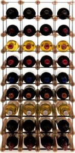 Wamar-Sosenka Regał na wino Stojak na 36 Butelek Szklanych/ PET RW-8/ 4x9 Brązowy Metal + Drewno RW-8-4x9-36_O_BR 1