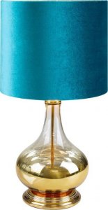 Lampa stołowa Eurofirany Lampa dekoracyjna LOTOS 32X61 turkusowa + złota 1