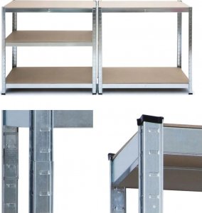 kontrast Regał magazynowy metalowy 180x90x40 5 półek x 175 kg czarny 6