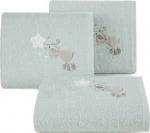 Eurofirany Ręcznik dziecięcy bawełniany z aplikacją Szop BABY 50X90 niebieski 1