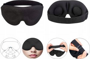 Medi Sleep Opaska, maska na oczy 3D do spania, podróży profes 7