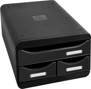 Exacompta Exacompta Organizer biurkowy Small-Box Black z 3 szufladkami, połysk 1