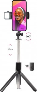 Selfie stick SBS Mobile SBS Bezprzewodowy trójnóg z LED, czarny 1