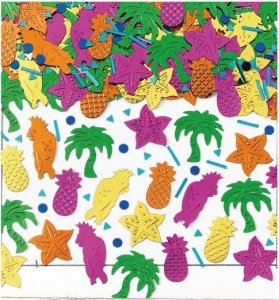 AMSCAN Konfetti foliowe wakacje w tropikach kolorowe 14g 1
