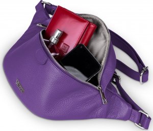 Vezze Saszetka Skórzana Vezze Pancia Fioletowa 6