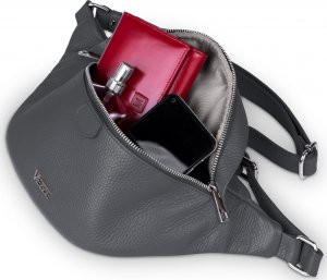 Vezze Saszetka Skórzana Vezze Pancia Grafitowa 6