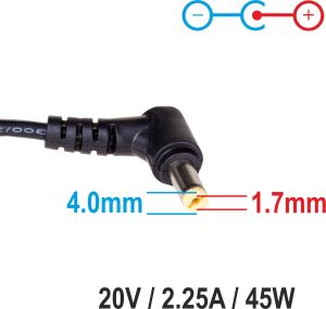 Zasilacz do laptopa Akyga 45 W, 1.7 mm, 2.2 A, 20 V (AK-ND-50) 4