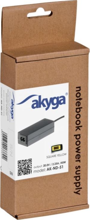 Zasilacz do laptopa Akyga 45 W, Slim Tip, 2.2 A, 20 V (AK-ND-51) 2