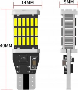 SKLEPLEDY ŻARÓWKA LED W16W T15 CANBUS WSTECZNY 45 LED SMD 4