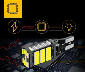 SKLEPLEDY ŻARÓWKA LED W16W T15 CANBUS WSTECZNY 45 LED SMD 9