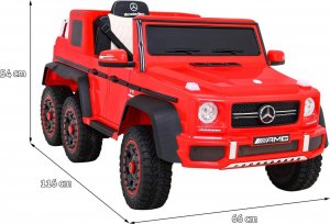 Mercedes Auto na alumulator G63 6x6 AMG Czerwony 14