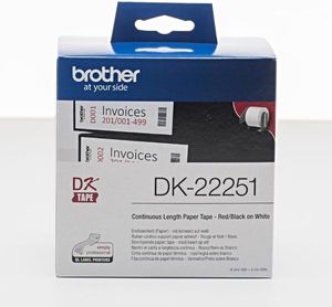Brother Taśma Brother Continuous Paper roll 62mm Black & Red on white - DK22251 2