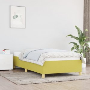 vidaXL vidaXL Rama łóżka, zielona, 90x190 cm, obita tkaniną 1