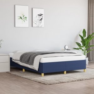 vidaXL vidaXL Rama łóżka, niebieska, 140 x 200 cm, obita tkaniną 1