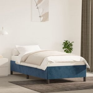 vidaXL vidaXL Rama łóżka, ciemnoniebieska, 80x200 cm, tapicerowana aksamitem 1