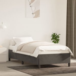 vidaXL vidaXL Rama łóżka, ciemnoszara, 90x190 cm, tapicerowana tkaniną 1