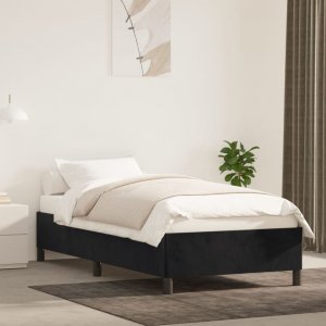 vidaXL vidaXL Rama łóżka, czarna, 90x190 cm, tapicerowana tkaniną 1
