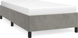 vidaXL vidaXL Rama łóżka, jasnoszara, 100 x 200 cm, tapicerowana aksamitem 2