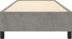 vidaXL vidaXL Rama łóżka, jasnoszara, 100 x 200 cm, tapicerowana aksamitem 5