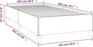 vidaXL vidaXL Rama łóżka, ciemnoniebieska, 100x200 cm, tapicerowana aksamitem 9