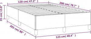 vidaXL vidaXL Rama łóżka, czarna, tapicerowana aksamitem, 120 x 200 cm 9