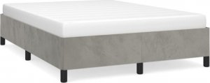 vidaXL vidaXL Rama łóżka, jasnoszara, 140x190 cm, tapicerowana aksamitem 2