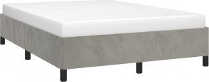 vidaXL vidaXL Rama łóżka, jasnoszara, 140x190 cm, tapicerowana aksamitem 3