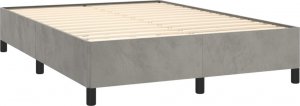 vidaXL vidaXL Rama łóżka, jasnoszara, 140x190 cm, tapicerowana aksamitem 4