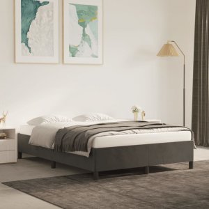 vidaXL vidaXL Rama łóżka, ciemnozielona, 140x190 cm, tapicerowana aksamitem 1