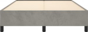 vidaXL vidaXL Rama łóżka, jasnoszara, 140 x 200 cm, tapicerowana aksamitem 5