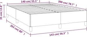 vidaXL vidaXL Rama łóżka, ciemnoszara, 140x200 cm, tapicerowana aksamitem 9