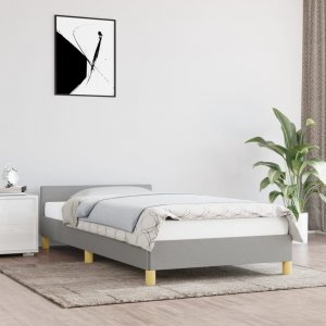vidaXL vidaXL Rama łóżka z zagłówkiem, szara, 80x200 cm, tapicerowana tkaniną 1