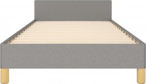 vidaXL Rama łóżka z zagłówkiem, jasnoszara, 100x200 cm, obity tkaniną 5