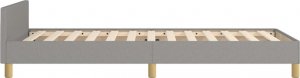 vidaXL Rama łóżka z zagłówkiem, jasnoszara, 100x200 cm, obity tkaniną 6