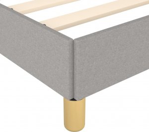 vidaXL Rama łóżka z zagłówkiem, jasnoszara, 100x200 cm, obity tkaniną 7