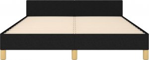 vidaXL Rama łóżka z zagłówkiem, czarna, 140x200 cm, obita tkaniną 5