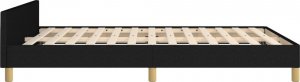 vidaXL Rama łóżka z zagłówkiem, czarna, 140x200 cm, obita tkaniną 6
