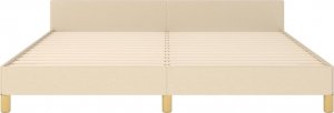 vidaXL Rama łóżka z zagłówkiem, kremowa, 160x200 cm, obita tkaniną 5