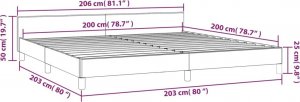 vidaXL vidaXL Rama łóżka z zagłówkiem, szara, 200x200 cm, sztuczna skóra 9