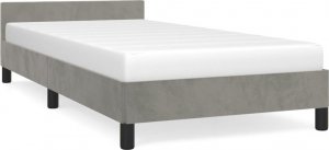 vidaXL vidaXL Rama łóżka z zagłówkiem, jasnoszara, 80x200 cm, aksamitna 2