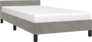 vidaXL vidaXL Rama łóżka z zagłówkiem, jasnoszara, 80x200 cm, aksamitna 3