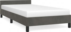 vidaXL vidaXL Rama łóżka z zagłówkiem, ciemnoszara, 90x190 cm, aksamitem 2