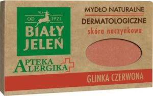 Biały Jeleń Mydło w kostce Apteka Alergika dermatologiczne z glinką czerwoną 125g 1