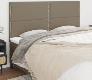 vidaXL vidaXL Zagłówki do łóżka, 4 szt., taupe, 100x5x78/88 cm, tkanina 1