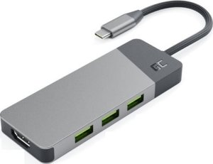 Stacja/replikator Green Cell Hub adapter USB-C Connect 3xUSB 3.1 HDMI 4K 60Hz USB-C PD 85W 1