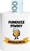 Koszulkowy Fundusz piwny + imię - produkt personalizowany - skarbonka z nadrukiem 1